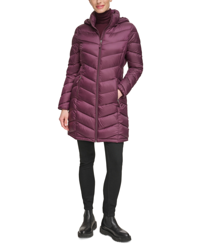 Shop Charter Club Women's Packable Hooded Puffer Coat, Created For Macy's In Deep Plum