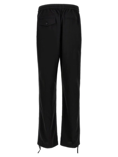 Shop Helmut Lang Ankle Drawstring Pants In Black