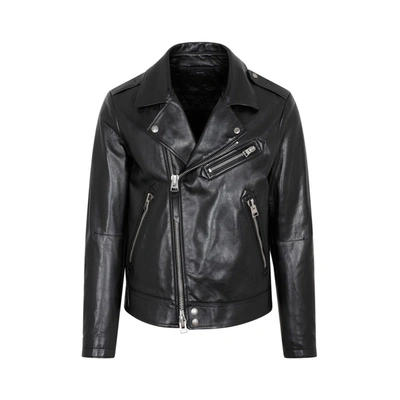 Shop Tom Ford Leather Biker Jacket In Black