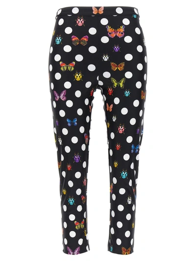 Shop Versace 'butterflies & Ladybugs Polka Dot' Capsule The Vacation Capsule Leggings In Black