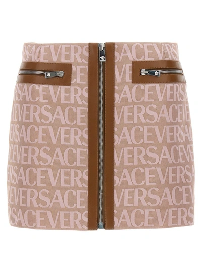 Shop Versace ' Allover' Capsule La Vacanza Skirt In Pink