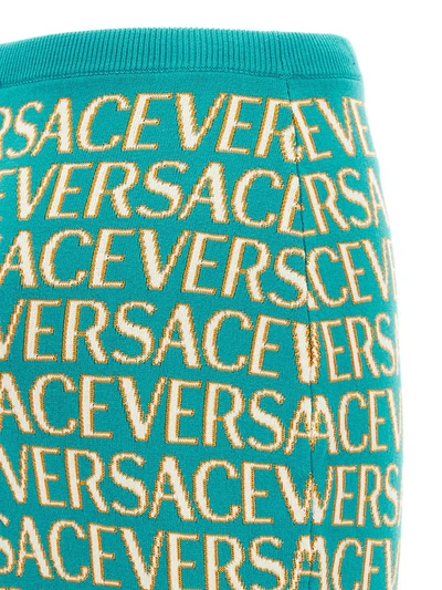 Shop Versace ' Allover' Caspule La Vacanza Skirt In Light Blue