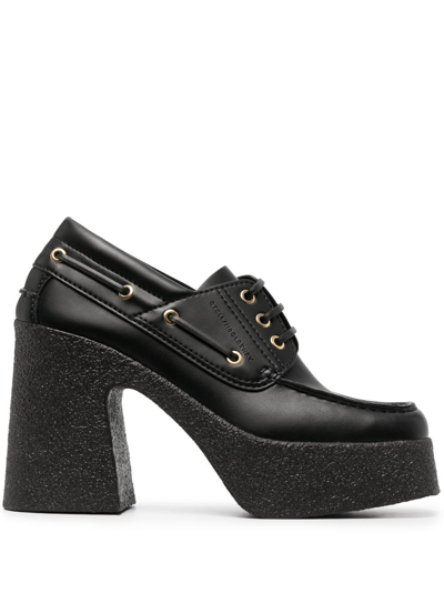 Shop Stella Mccartney 115mm Textured Platform Loafers - Women's - Polyurethane/rubber In Black