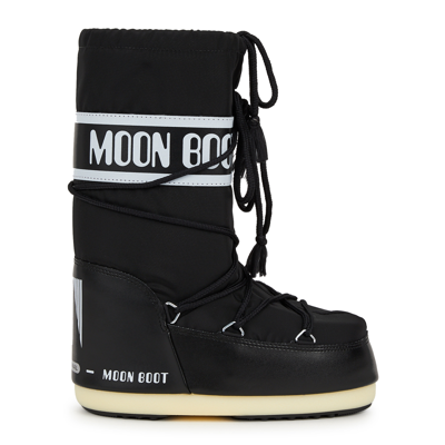 Shop Moon Boot Kids Icon Padded Nylon Snow Boots In Black