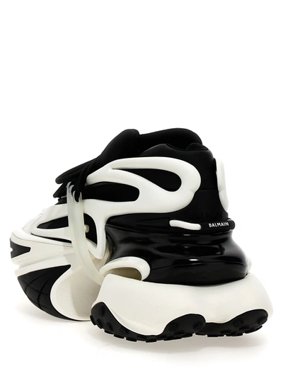 Shop Balmain Unicorn Sneakers In White/black