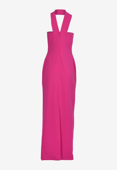 Shop Solace London Amari Stretch Crepe Maxi Dress In Pink