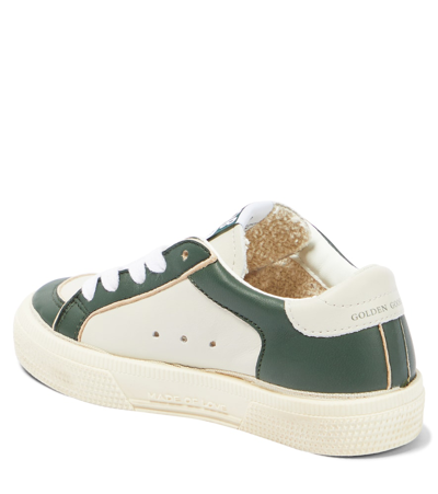 Shop Golden Goose May Leather Sneakers In Green