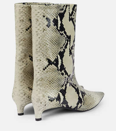 Shop Jil Sander Snake-effect Leather Boots In Multicoloured