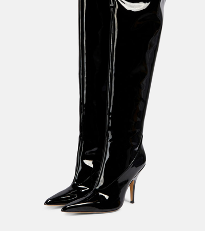 Shop Gia Borghini Gia 33 Patent Leather Over-the-knee Boots In Black