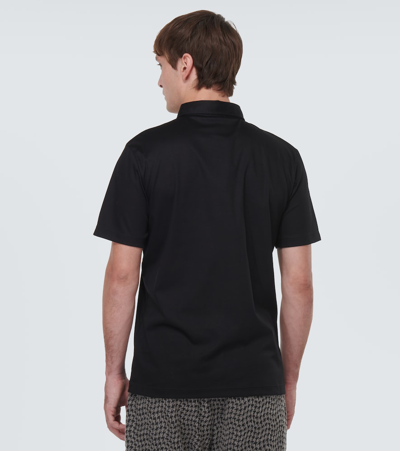 Shop Giorgio Armani Cotton Polo Shirt In Black