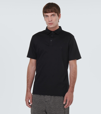Giorgio Armani Classic Short-sleeve Polo Shirt In Black