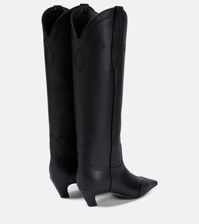 Shop Khaite Dallas 45 Leather Knee-high Boots In Black
