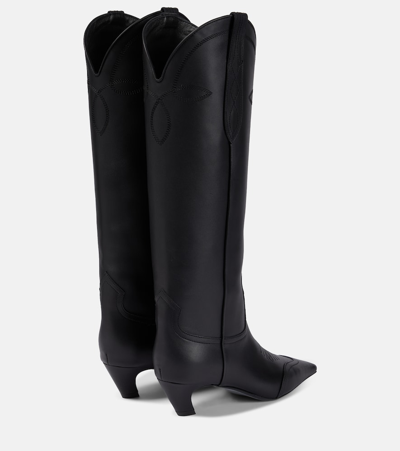 Khaite Dallas 45 Leather Knee-high Boots In Black
