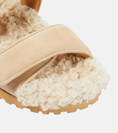 Gia Borghini "alvine" Open Toe Flat Sole Sandals In Beige