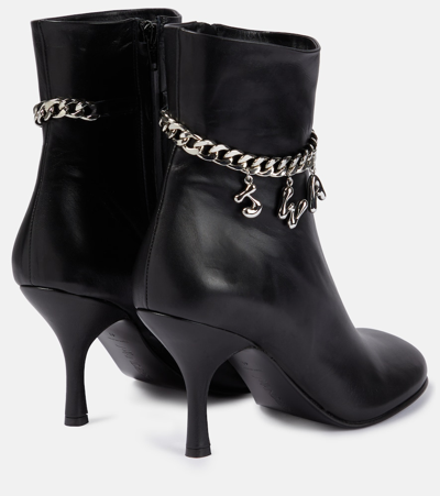 Shop Jw Anderson Embellished Leather Ankle Boots In Black