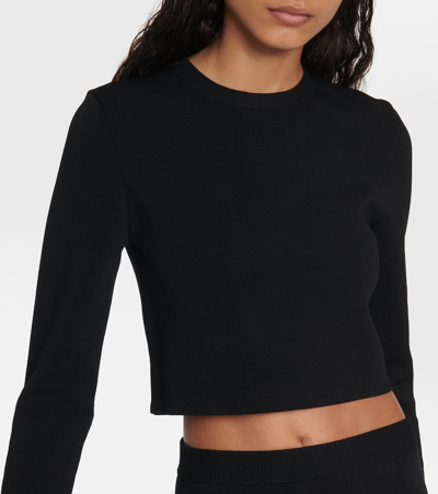 Shop Jw Anderson Ruffled Cropped Sweater In Black