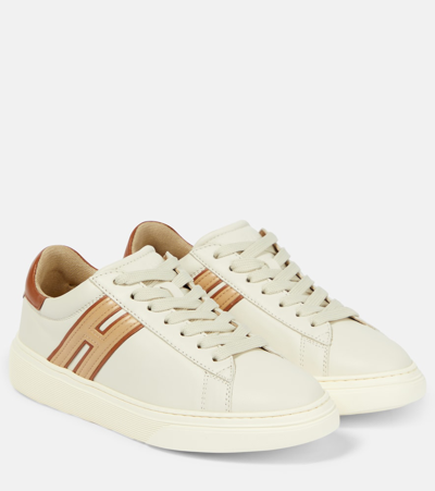 Shop Hogan H365 Leather Sneakers In White