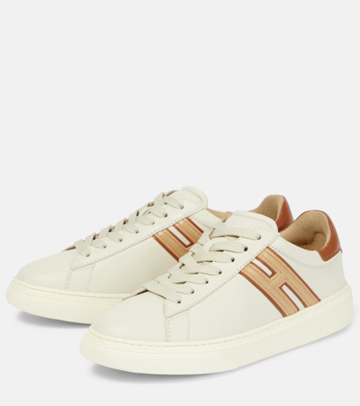Shop Hogan H365 Leather Sneakers In White