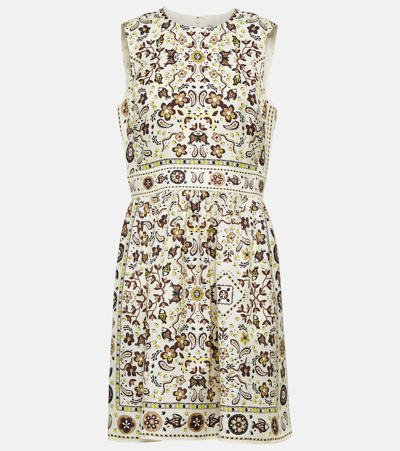 Shop Tory Burch Printed Silk Minidress In Multicoloured