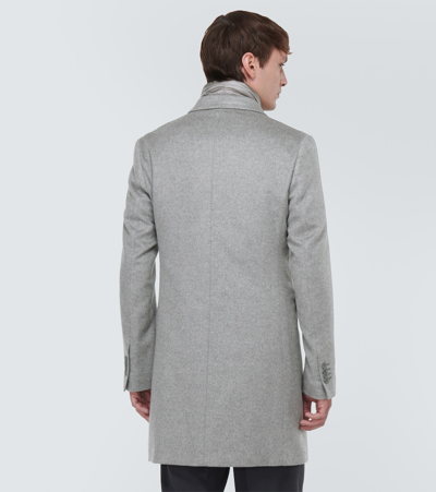 Shop Herno Convertible Cashmere Coat In Grey