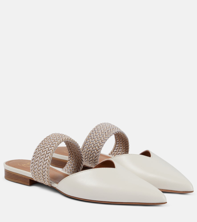 Shop Malone Souliers Maisie Leather Slippers In Neutrals