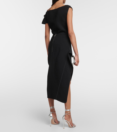 Shop Maticevski Narrate Side-slit Crêpe Pencil Skirt In Black