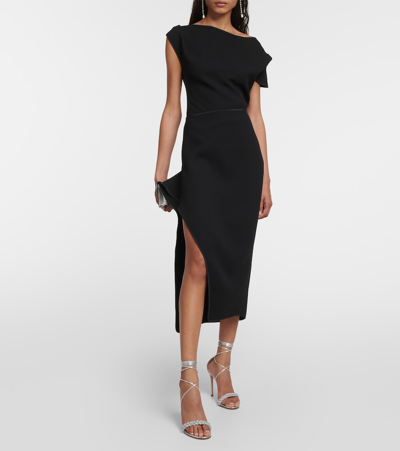 Maticevski Narrate Side-slit Crêpe Pencil Skirt In Black