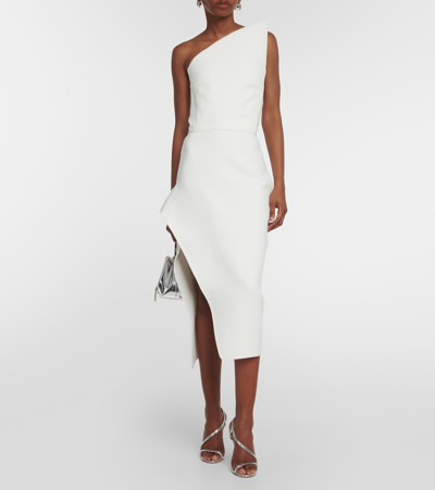 Shop Maticevski Narrate Side-slit Crêpe Pencil Skirt In White