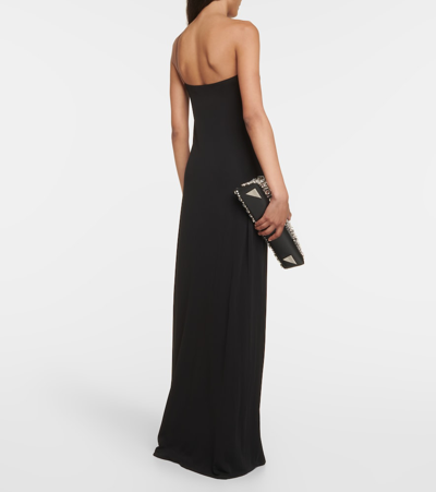 Shop Nili Lotan Elinor One-shoulder Jersey Gown In Black