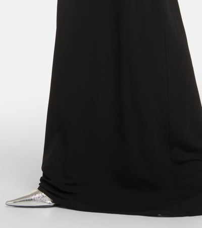 Shop Nili Lotan Elinor One-shoulder Jersey Gown In Black