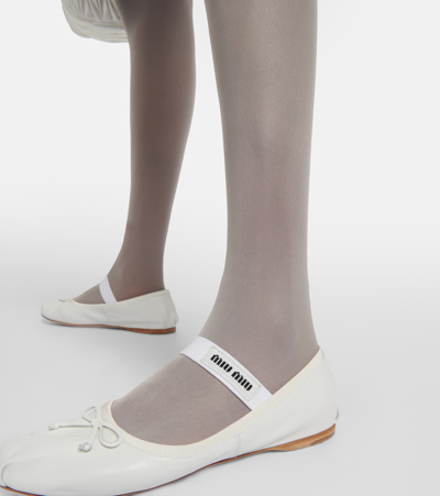 Miu Miu Knit Tights In Orange