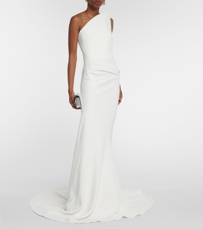 Shop Maticevski Dare Off-shoulder Crêpe Gown In White