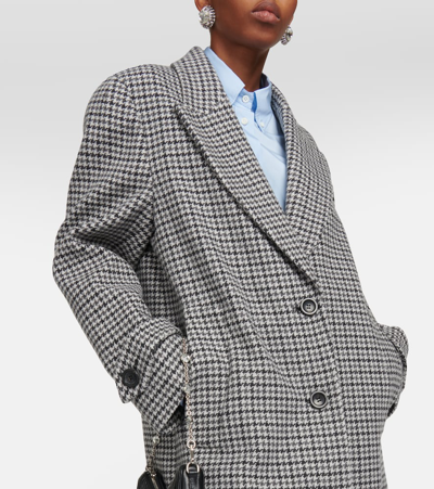 Miu Miu Single-breasted Virgin Wool Coat In Grey