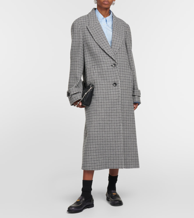 Miu Miu Single-breasted Virgin Wool Coat In Grey