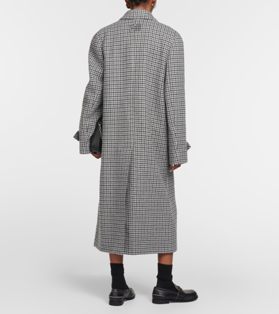 Miu Miu Single-breasted Virgin Wool Coat In Grey