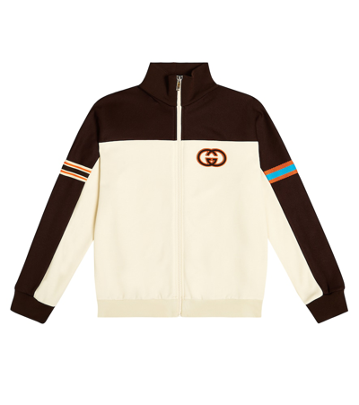 Shop Gucci Interlocking G Jersey Track Jacket In Multicoloured