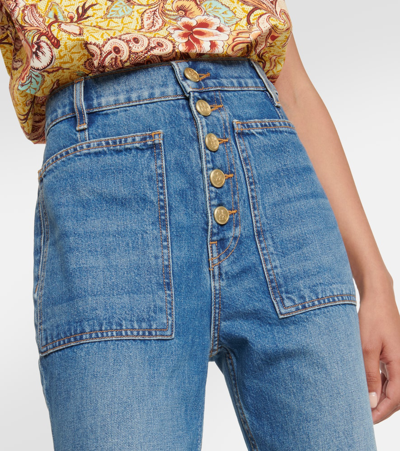 Shop Ulla Johnson The Lou High-rise Flared Jeans In Blue
