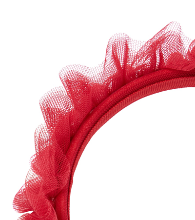 Shop Il Gufo Tulle Headband In Red