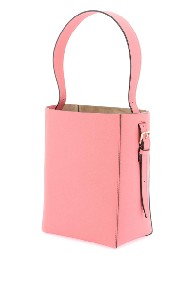 Shop Valextra Leather Bucket Bag In Pink