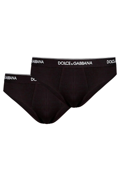 Shop Dolce & Gabbana Underwear Briefs Bi-pack In Black