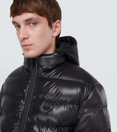 Shop Prada Re-nylon Reversible Puffer Jacket In Black