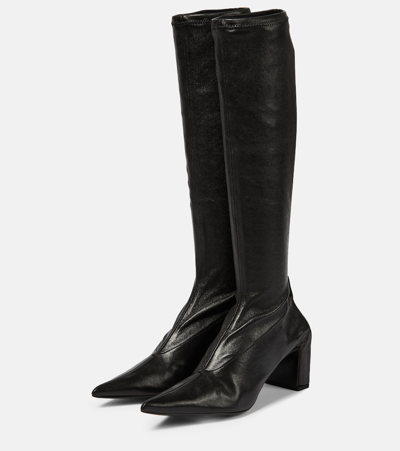 Shop Jil Sander Knee-high Leather Boots In Black