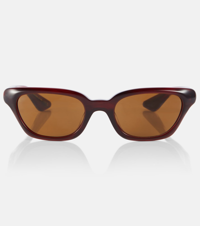 Shop Khaite X Oliver Peoples 1983c Cat-eye Sunglasses In Brown
