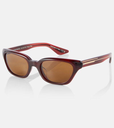 Shop Khaite X Oliver Peoples 1983c Cat-eye Sunglasses In Brown