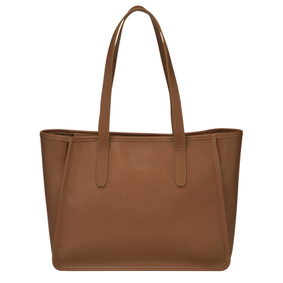 Shop Longchamp Sac Cabas L Le Foulonné In Caramel