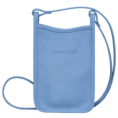 Shop Longchamp Etui Téléphone Le Foulonné In Cloud Blue