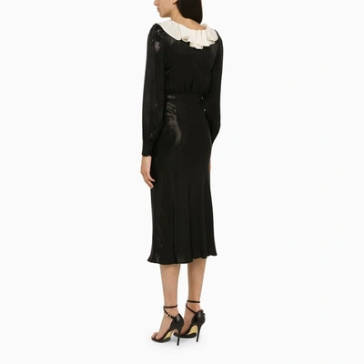 Shop Alessandra Rich Glossy Midi Dress In Black