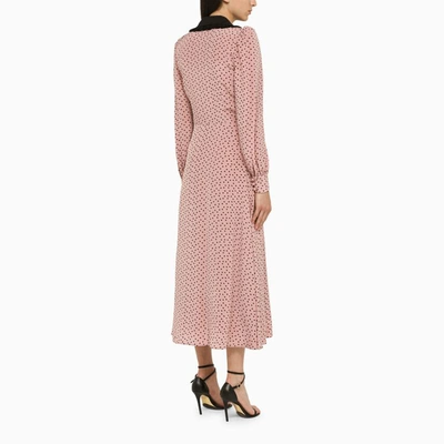 Shop Alessandra Rich Midi Dress With Collar In Pink