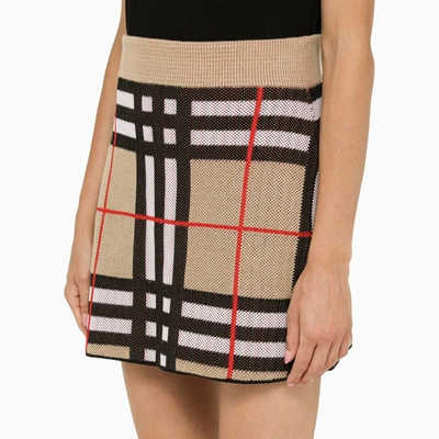 Shop Burberry Vintage Check Flared Skirt In Beige