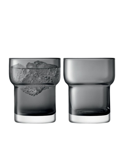 Shop Lsa International Set Of 2 Glass Utility Tumblers (300ml) In Grey